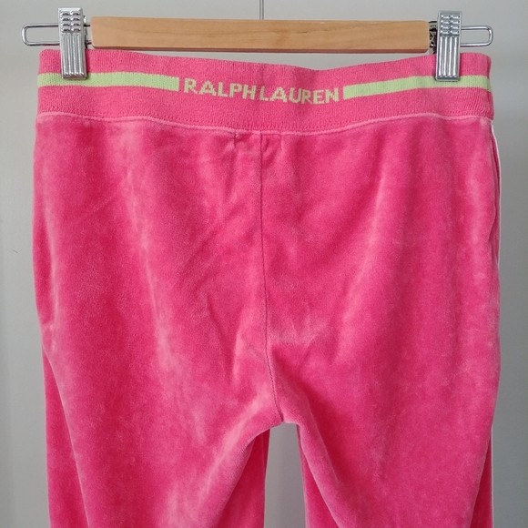 Ralph Lauren Girl's Pink Velour Track Pants Sweatpants Size 8 / 10 - Picture 3 of 10